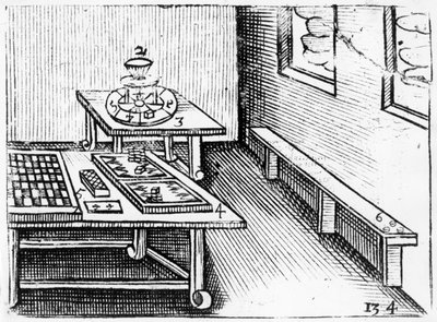 Board games from Orbis Sensualium Pictus, 1658 by John Amos Comenius